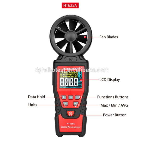 ветромер цифров батарей 3x1.5V AAA портативный