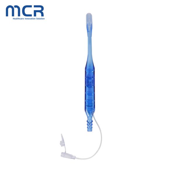 Medical Suction Toothbrush with Silicone Bristles Suction Hole and Transparent Handle for Oral Care