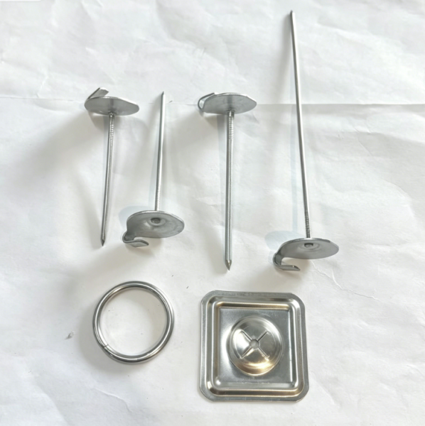 12 Gauge SS Lacing Anchors Insulation Pin With Self Locking Washers For Blankets Fabrication