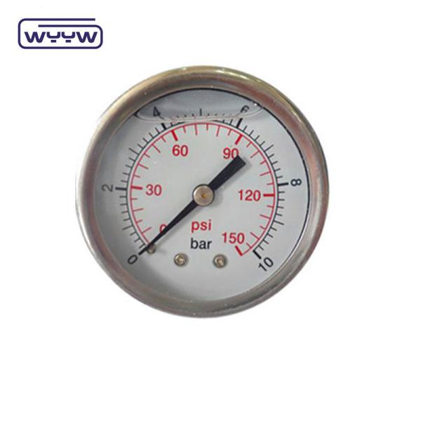 En837-1 63mm traseira todo o aço inoxidável latão borda tubo manômetro de pressão 0-20bar/0-300psi 1/4 NPT fio