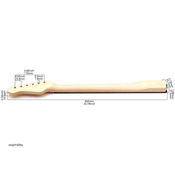 profissional 22 Fret Guitar Neck seis cordas baixo pescoço Rosewood Fingerboard Regular Truss Rod