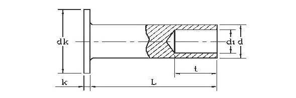 Stainless Steel Flat Head Half Rivet DIN 6792 Cold Forging