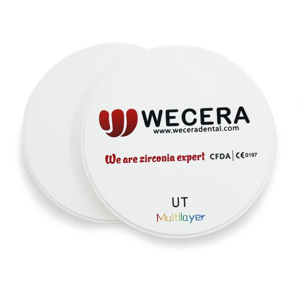 Блоков Mpa диска Zirconia 49% UT разнослоистые ультра просвечивающие 600 зубоврачебных керамических