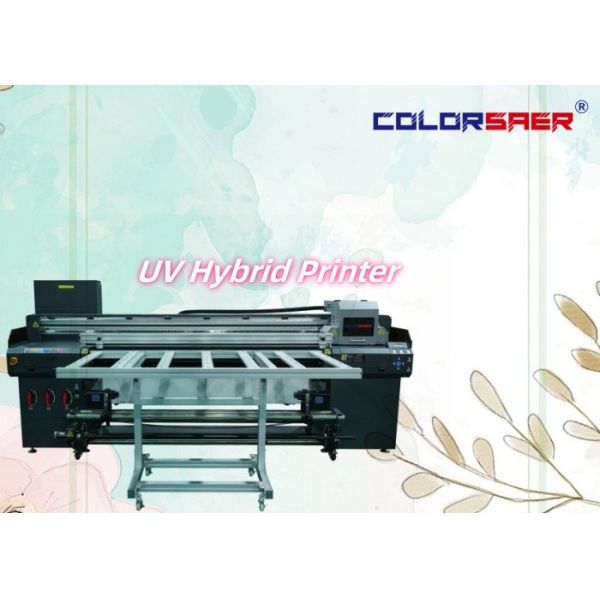 Flatbed And Roll To Roll UV Hybrid Printer On PVC Sheet Soft Film Vinyl Banner Poster Inkjet Plotter