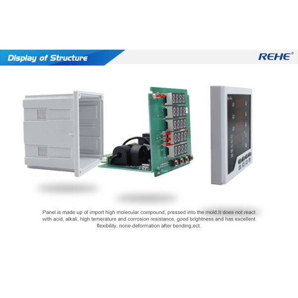 Three phase 5 rows display digital amp&volt &hertz meter AC combination multimeters