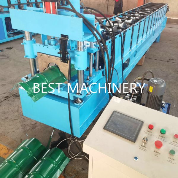 0.4mm Color Steel Tile Roof Ridge Cap Roll Forming Machine Ce
