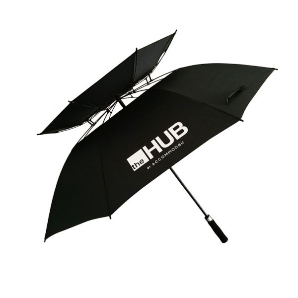 30 Inch Ventilated Golf Umbrella with Logo Printing Double-Layer and Windproof Design