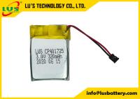 Bateria LiMnO2 embalada macia de CP401725 3v 320mah com terminais feitos sob encomenda