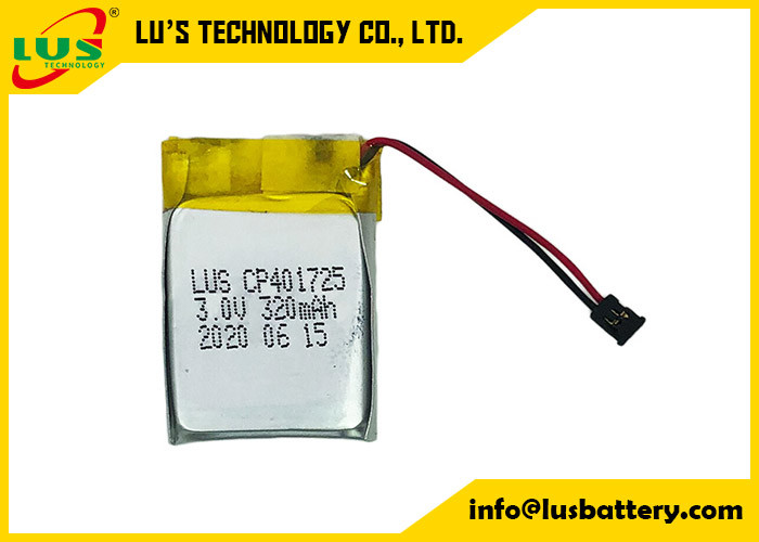 Батарея LiMnO2 CP401725 3v 320mah мягкая упакованная с изготовленными на заказ терминалами