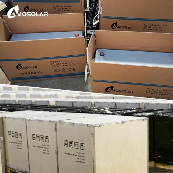 NO Chargeable Amosolar Gel Battery 12V 200Ah 250Ah 300Ah for Home Solar Panel Storage