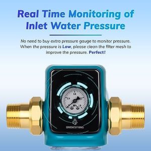 Auto Flush 22 GPM Flow Rate Water Pre Filter with 360 Degree Rotatable Connector for Whole House Use