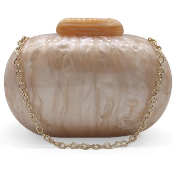 Акриловый вечерний сумка с сцеплением для женщин Шкалочная форма плечевая кроссбоди сумка блестящая мраморная сумочка сумочка