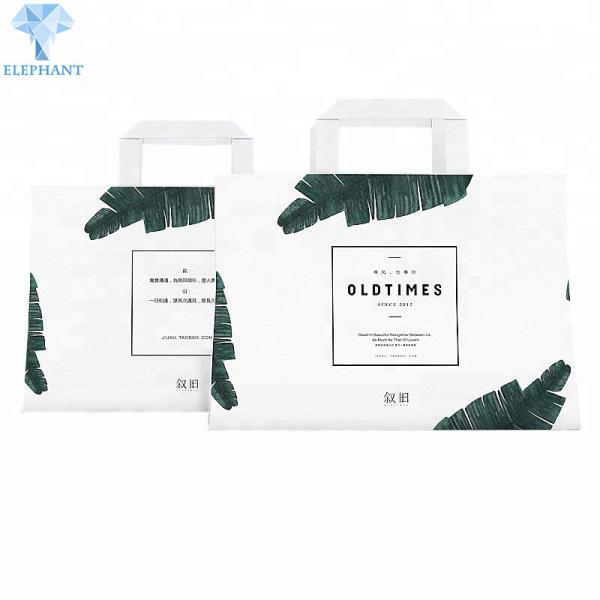 Rigid Glossy White Laminated Gift Bags Offset Printing Book Packaging