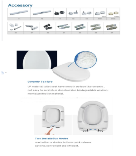 Moderne Design Doux Fermé Antibactérien siège de toilette avec fixation supérieure et finition durable