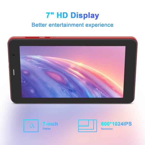 C Idea Android 13 Tablets With SIM Wifi 7 Inch Touch Screen Tablet CM518 Pro Red