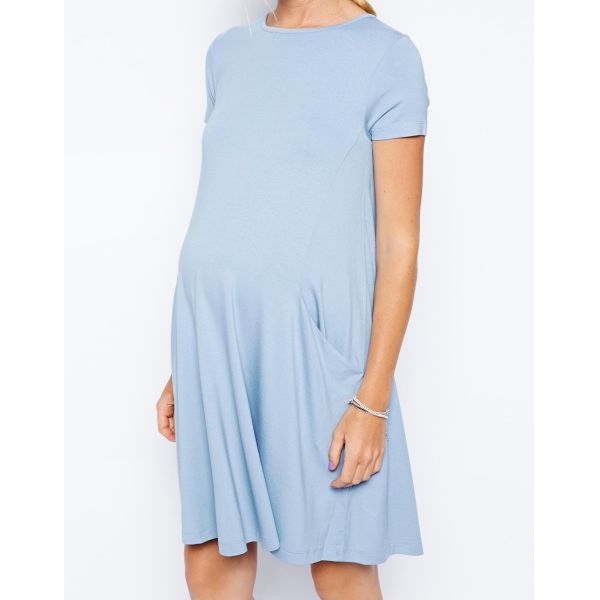 Plus size maternity dresses clothes with 2 front pockets wholesale