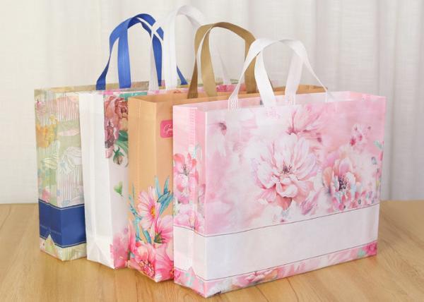Reusable Laminated Tote Bag , High Grade Non Woven Fabric Shopping Bags