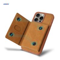 Portefeuille de couverture de téléphone en cuir personnalisé pour iPhone avec porte-cartes