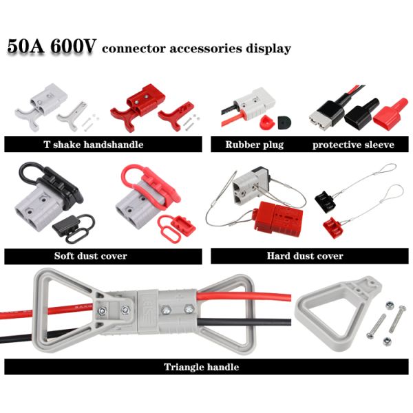 50 Quick 300mm Electric Wire Harness 600V Double Pole Connector