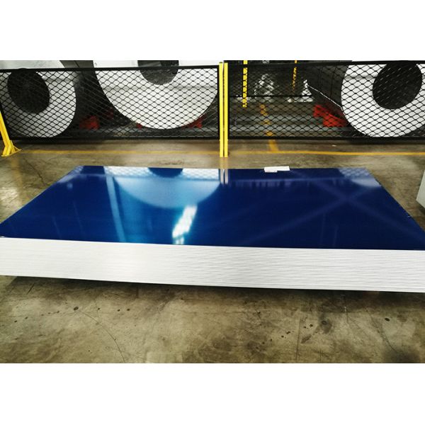 Blue Color Coated Flat Aluminum Sheet , 0.1mm - 500mm Width Aluminum Plate