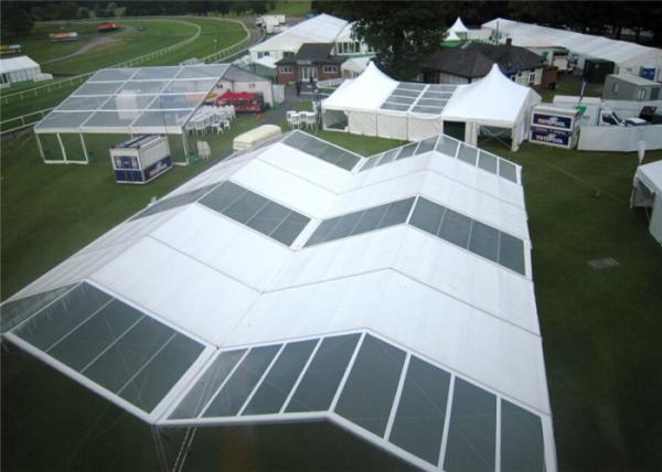 White 15m x 30m Aluminum Frame Tent Transparent PVC Fabric For Commercial Activities