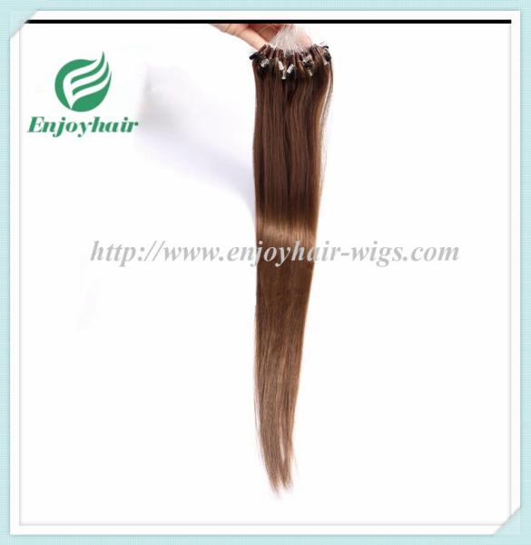 Micro ring loop hair extensions 16-26L brazilian remy hair 8# color hair