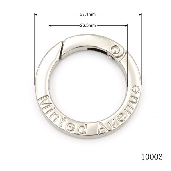 26mm Nickel Round Flat Spring O Ring Carabiner for HandBags Accessories