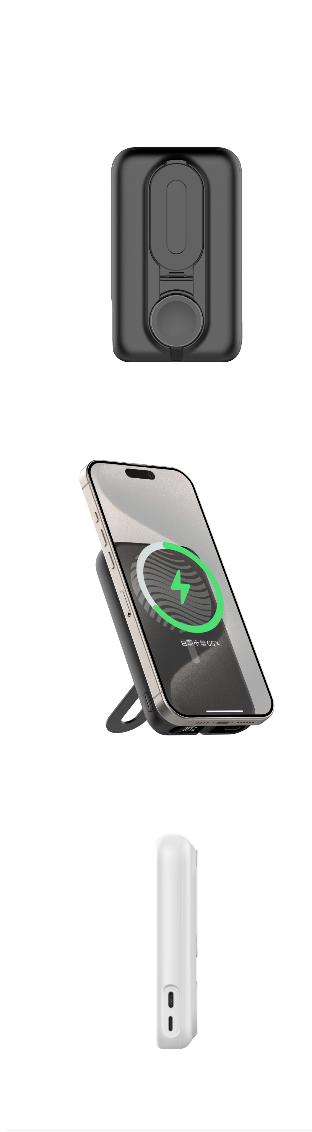 Besiter 10000mAh High-Capacity Magnetic Wireless Charger Power Bank 22.5W Stand LED Display Type-C Input for Phones Smartwatches