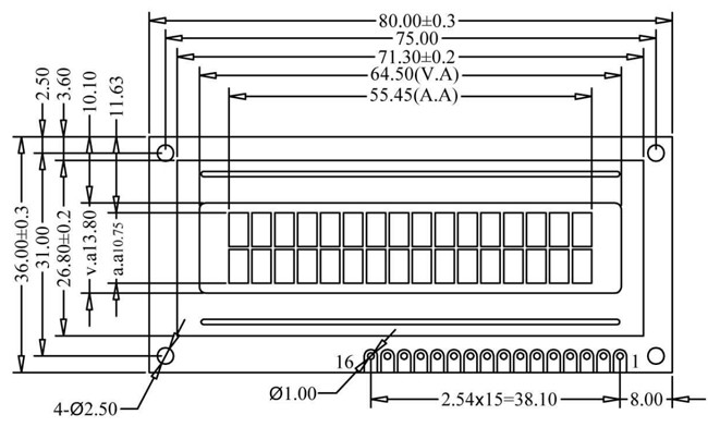 Характер LCD интерфейса 16x2 I2C показывает голубой номер схемы 5V 4