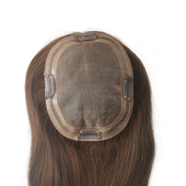 Mono Lace Virgin Human Hair Toppers for Women's Thinning Hair in European Hair Type
