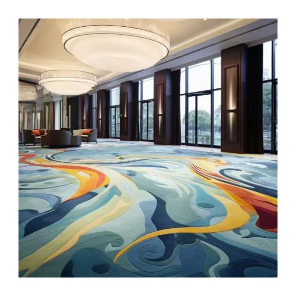 Rectangle Axminster 5 Star Luxury Hotel Nylon Printed Lobby Corridor Carpets Floor Roll
