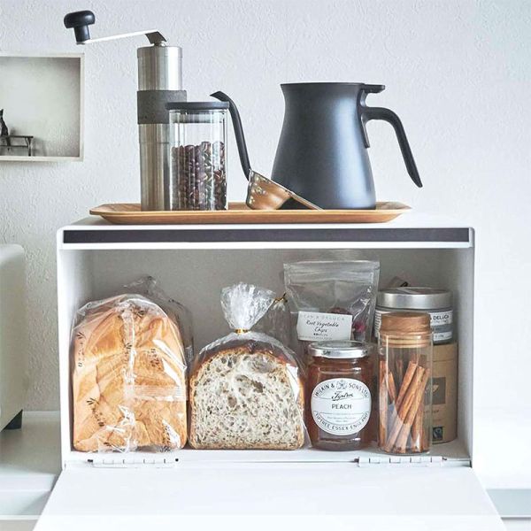 Cabinet Living Room Magnetic Door Steel Stacking Bread Boxs Coffee Machine Organize Rack Kitchen Countertop Spice Storage Shelf