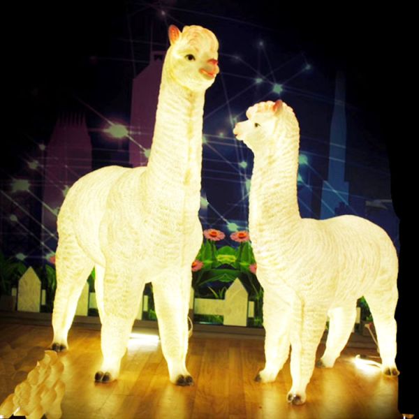 LED simulation alpaca lamp outdoor landscape outdoor waterproof FRP animal lamp