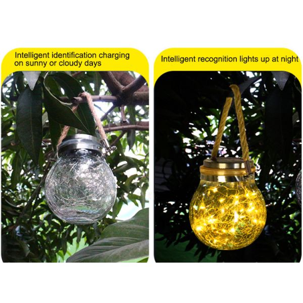 Solar Crack Tank Lamp Mason Tank Lamp Hanging Tree Lamp Courtyard Lamp Villa Decor Hanging Lamp