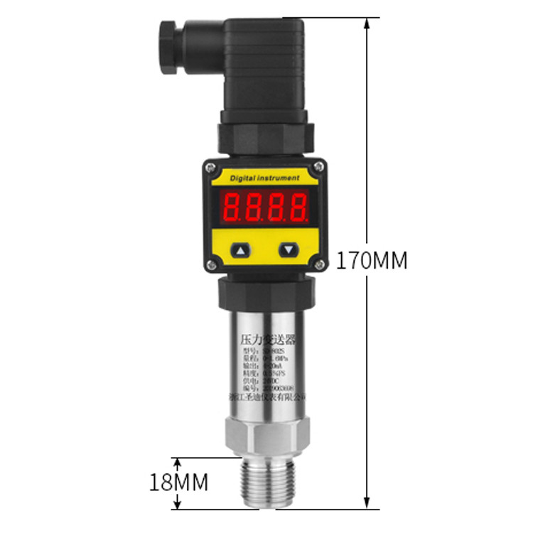 304SS 4-20ma 0-5V/0-10V Pressure Sensor Digital LED Display Transmitter for Industrial