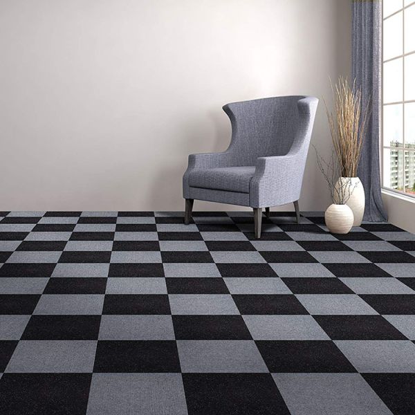 Conveniently Self Adhesive Gray Stick Carpet Tiles Durable and Long Lasting