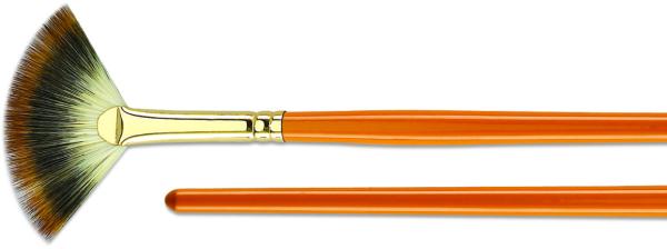 Customized Color Artist Fan Brush , School Thick Flat Paint Brushes Nickel - Plated