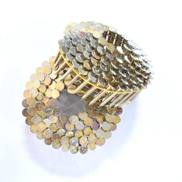 Diamond Point Hot Dip Galvanized Coil Roofing Nails 15 Degree Round Head