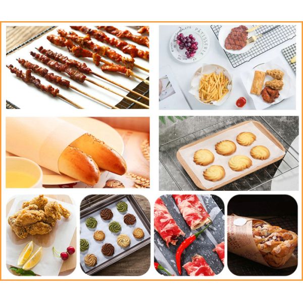 papel à prova de graxa de 35gsm 38gsm para o produto comestível 50 x 70cm de empacotamento de pão