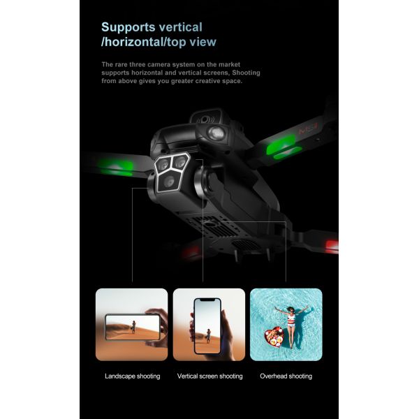 Beginners in Drones Category M1s Drone 4k HD Camera Obstacle Avoidance and Brushless Motor Maximum Flight Time 10-20min