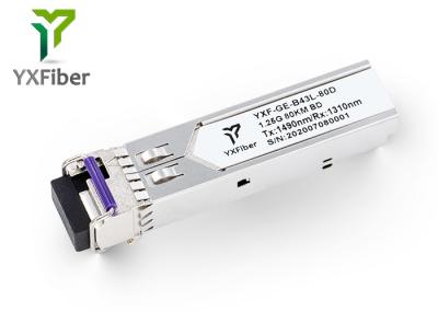 módulo do transceptor da fibra ótica de 1.25G BIDI 80km 1490nm/1310nm SFP