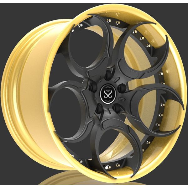 2 piece A6061 T6 aluminum alloy forged wheel blank for Lamborghini