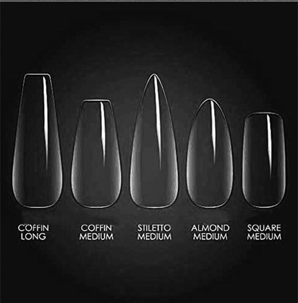 SAGALAGA Clear Matte Nail Extension Tips with Customized Box Soft Gel Tips in Different Sizes and 50 boxes Accepted