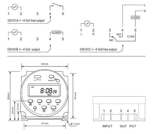 Cn101A 24-часовой программируемый цифровой таймерный переключатель с настройкой панели запроса