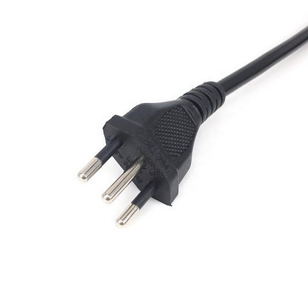 Brazil NBR14136 IEC320 C5 3-Pin Power Cord 3x0.75mm² 1.8M Black