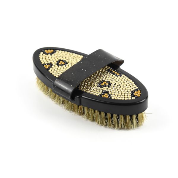 Zebra Pattern Crystal Bling Horse Grooming Products , Horse Cleaning Brush