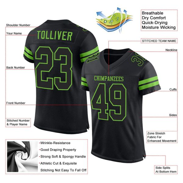 Odorless Mesh Printed Football Jersey Breathable Round Collar