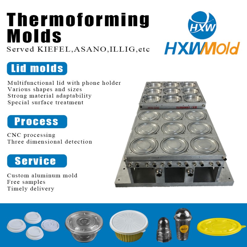 Disposable Plastic Blister Packaging Thermoforming Mold for Coffee Tea Lid Food Container