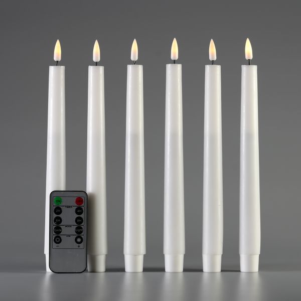 Wedding Decor 3D Flickering Candles Polished Battery Operated Electric Candles White