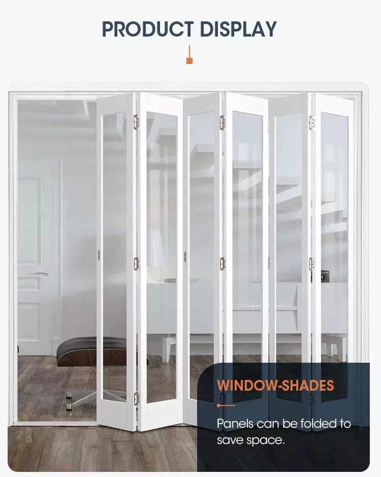Внешняя подгонянная пластиковая складывая дверь UPVC обрамляет стеклянный дизайн аккордеона Bifold